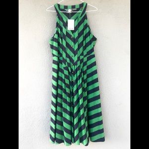 Anthropologie Sun Dress Emerald Ripple Sz 12 large